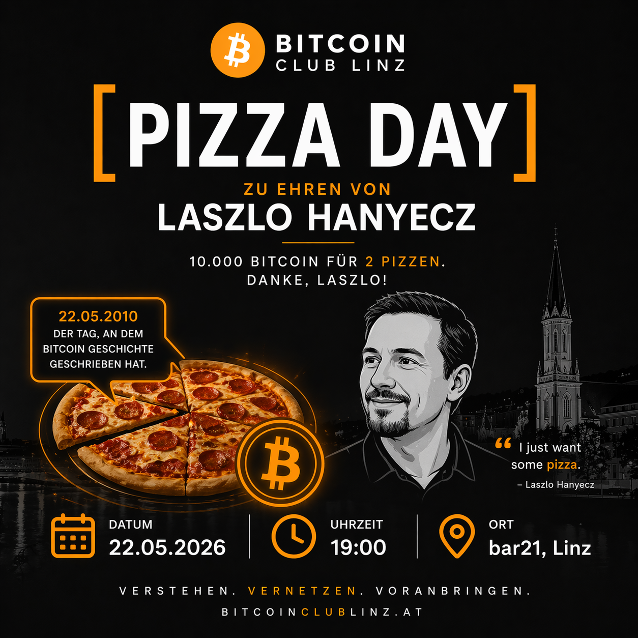 Pizza Day Bitcoin Club Linz 2026